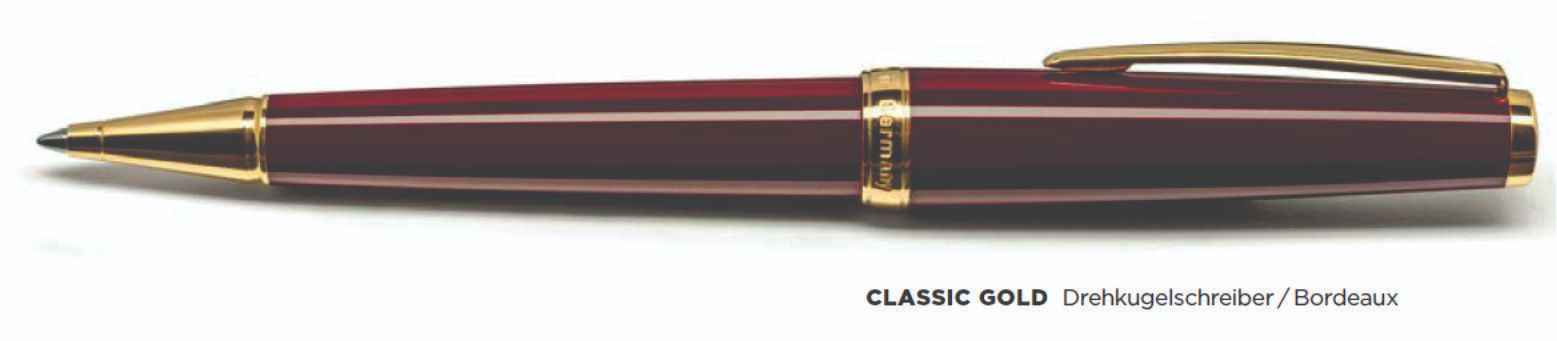 Cleo Pens CLASSIC GOLD Drehkugelschreiber Bordeaux Ball pen Pen